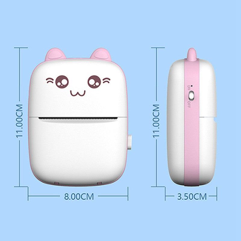 Mini impressora fotográfica portátil com desenhos animados, sem fio, para Android e iOS.